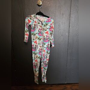 Spooky Tropical Print Kids Pajama Onesie